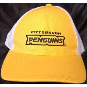 Pittsburgh Pa Penguins Trucker Hat Mens OSFA Yellow Mesh NHL Cap Adjustable